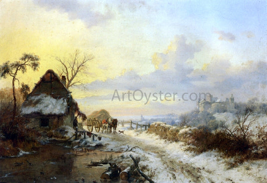  Frederk M Kruseman A Winter's Day - Hand Painted Oil Painting