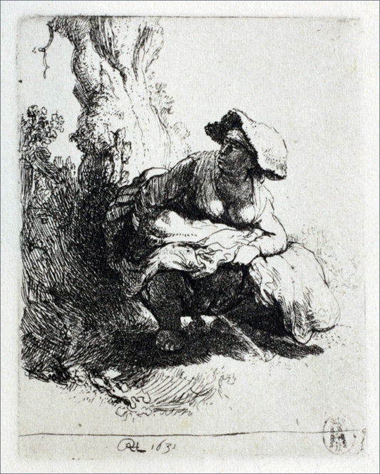  Rembrandt Van Rijn Woman Beneath a Tree - Hand Painted Oil Painting