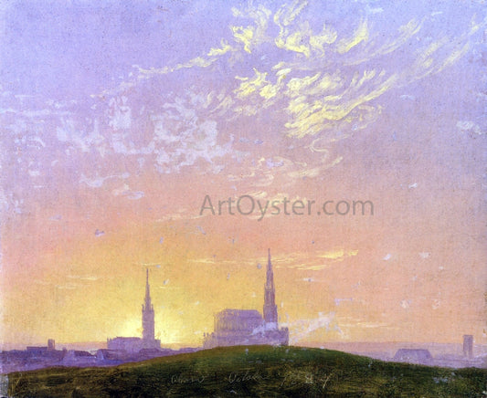  Caspar David Friedrich Abend (also known as Sonnenuntergang Hinter der Dresdener Hofkirche) - Hand Painted Oil Painting