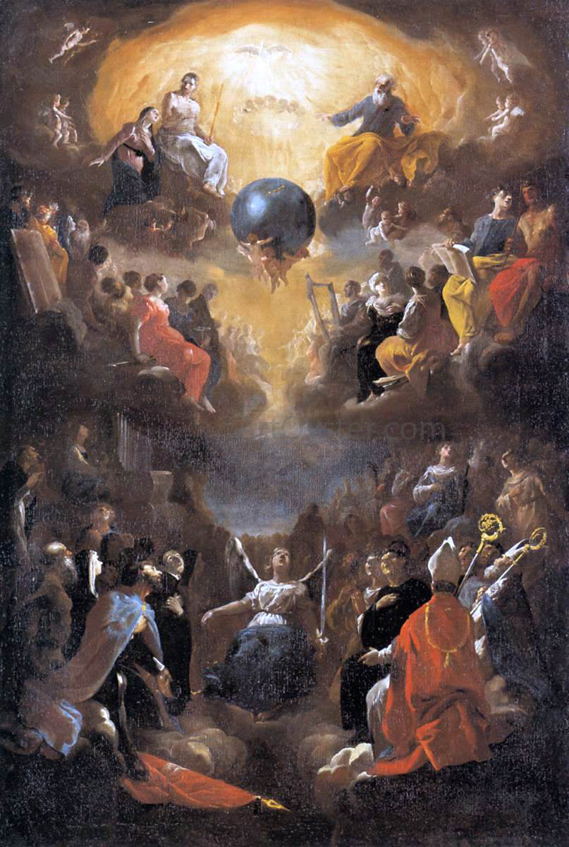  Johann Heinrich Schonfeld Adoration of the Holy Trinity - Hand Painted Oil Painting