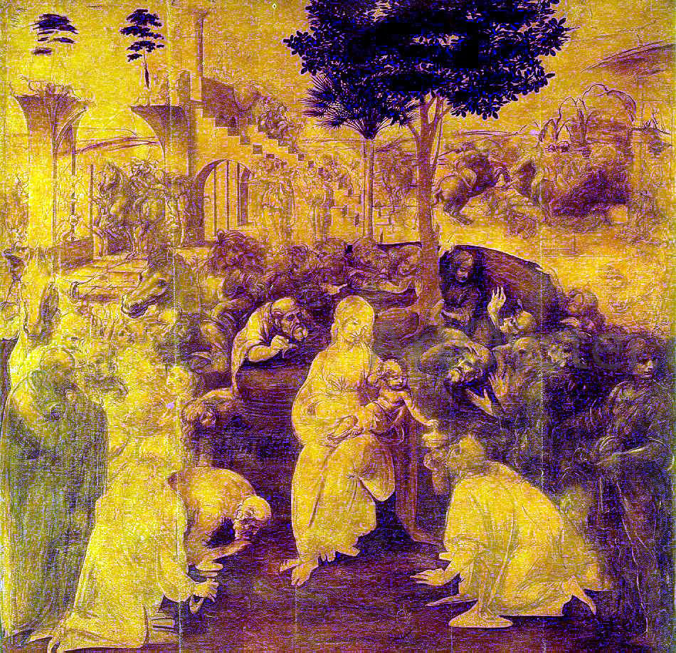  Leonardo Da Vinci Adoration of the Magi - Hand Painted Oil Painting