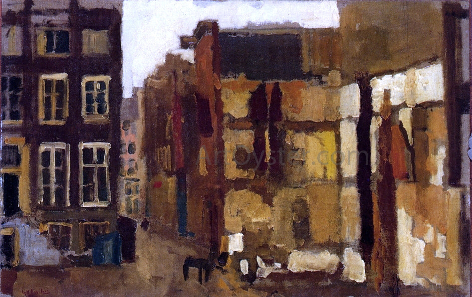  George Heidrik Breitner Afbraak hoek Wijde Steeg, Amsterdam - Hand Painted Oil Painting