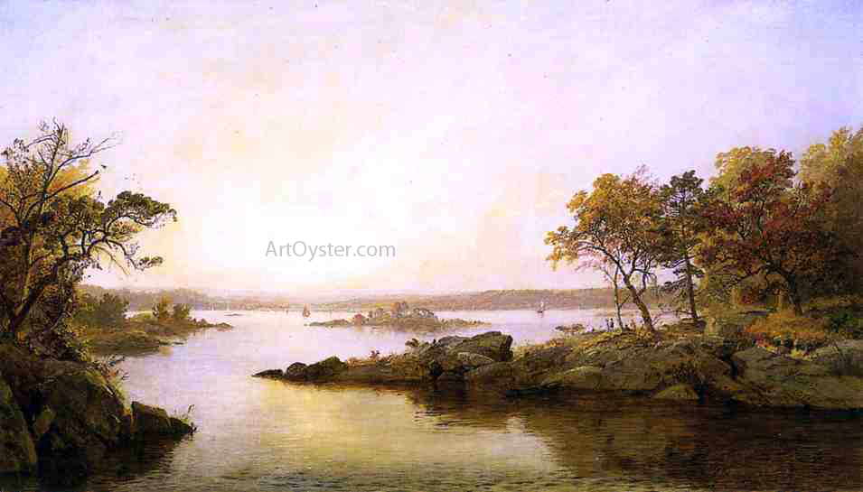  Jasper Francis Cropsey Afternoon at Greenwood Lake - Hand Painted Oil Painting