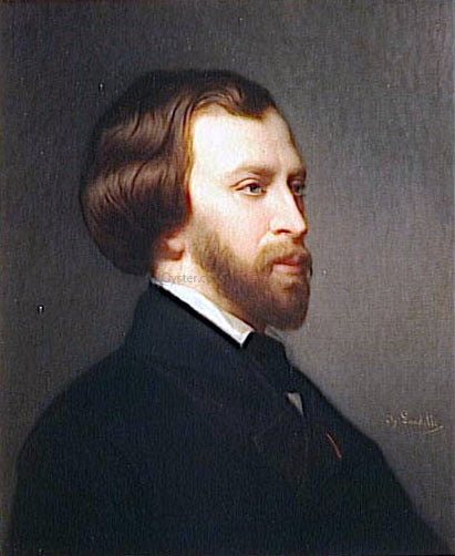  Charles Zacharie Landelle Alfred de Musset (1810-1857) - Hand Painted Oil Painting