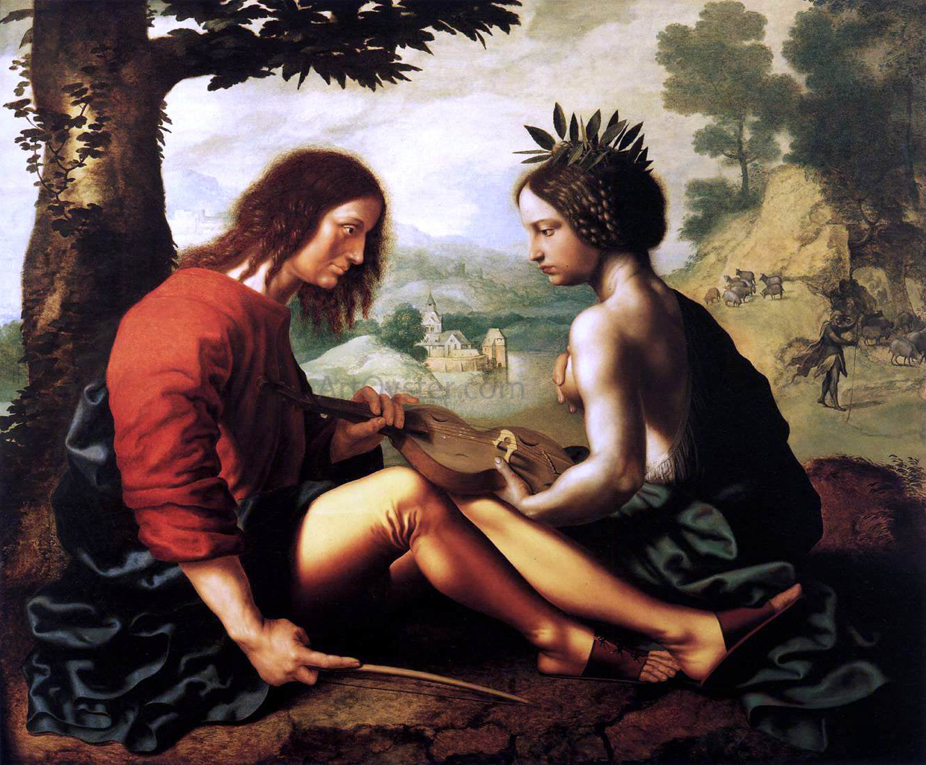  Jan Sanders Van Hemessen Allegorical Scene - Hand Painted Oil Painting