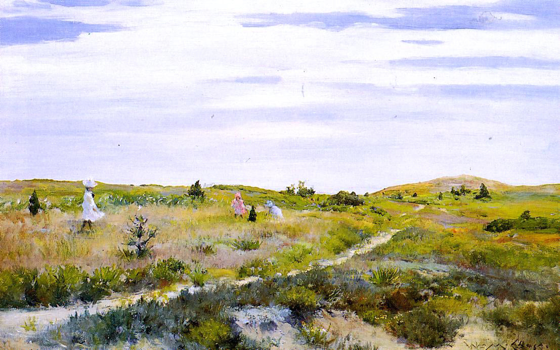  William Merritt Chase Along the Path at Shinnecock - Hand Painted Oil Painting