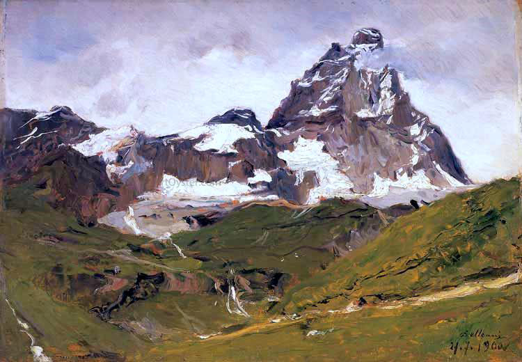  Lorenzo Delleani alpi Cervino - Hand Painted Oil Painting