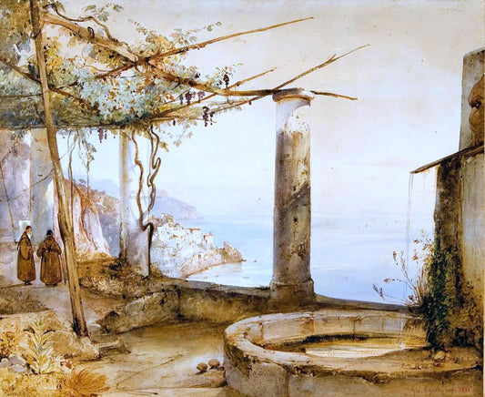  Giacinto Gigante Amalfi dal Convento dei Cappuccini - Hand Painted Oil Painting