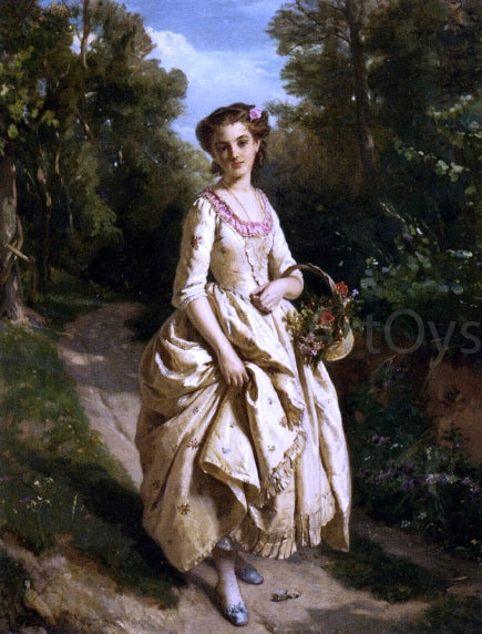  Henri-Guillaume Schlesinger An Afternoon Stroll - Hand Painted Oil Painting