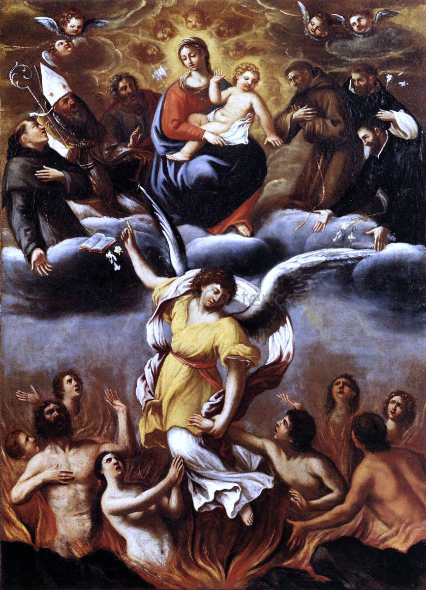 Lodovico Carracci An Angel Frees the Souls of Purgatory - Hand Painted Oil Painting