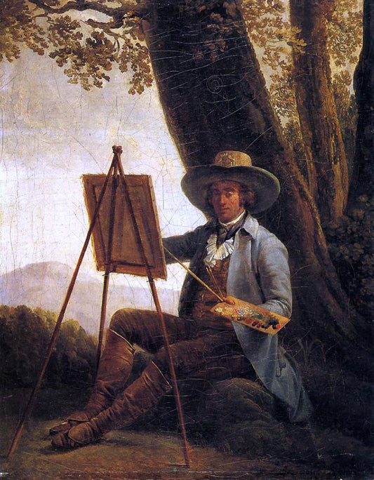  Auguste Bouchet An Artist in the Campagna - Hand Painted Oil Painting