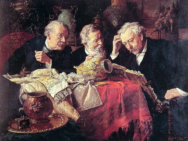  Louis C Moeller An Old Volume - Hand Painted Oil Painting