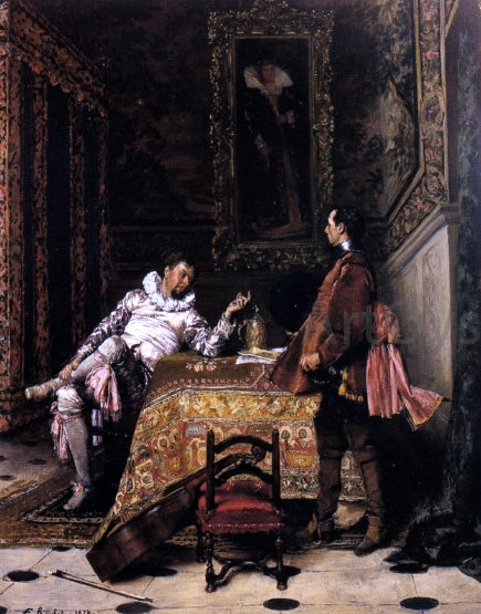 Ferdinand Roybet An Unexpected Guest - Hand Painted Oil Painting