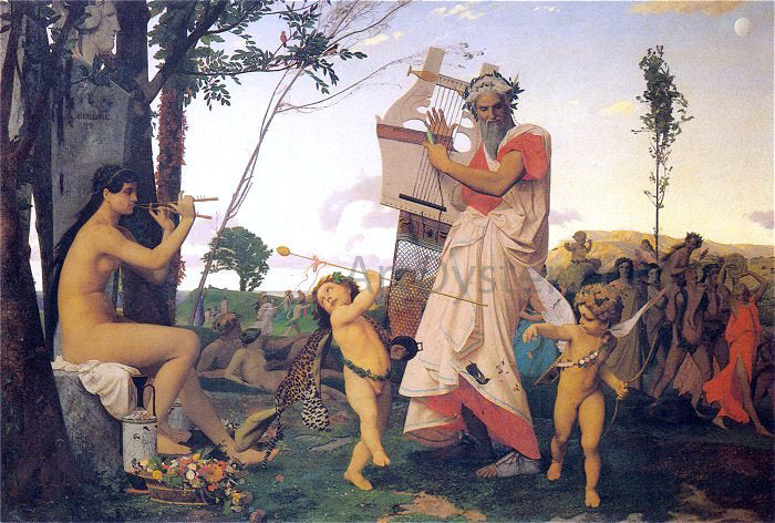  Jean-Leon Gerome Anacreon, Bacchus, and Amor - Hand Painted Oil Painting