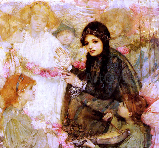  Christabel A Cockerell And The Angels Were Her Playmates - Hand Painted Oil Painting