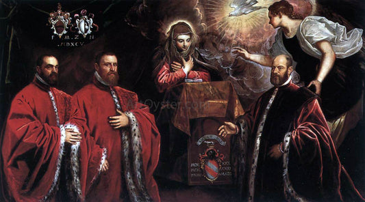  Domenico Robusti Annunciation and Three Avogadri - Hand Painted Oil Painting
