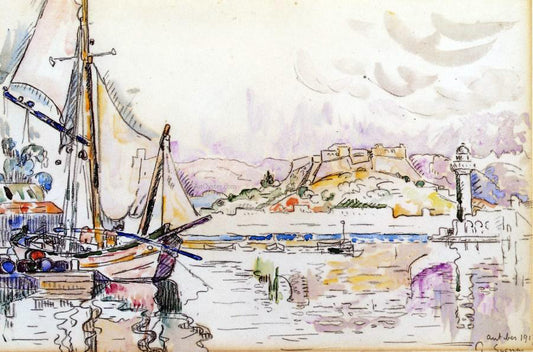  Paul Signac Antibes - Hand Painted Oil Painting