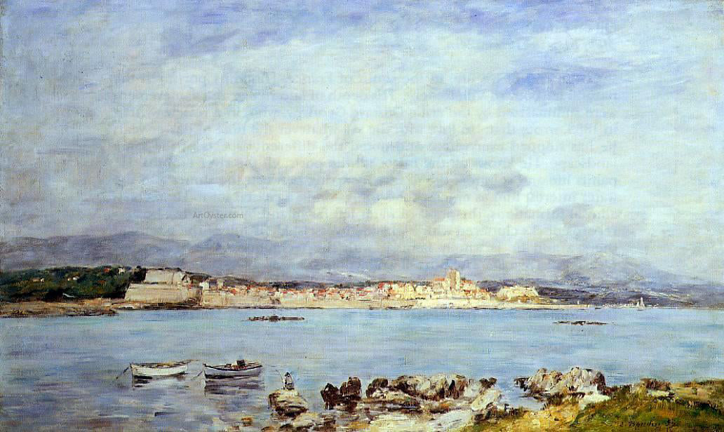  Eugene-Louis Boudin Antibes, Vue pris de la salis - Hand Painted Oil Painting