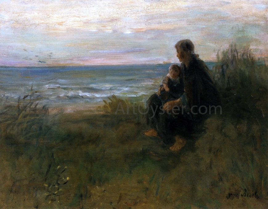  Jozef Israels Anxiously Waiting - Hand Painted Oil Painting