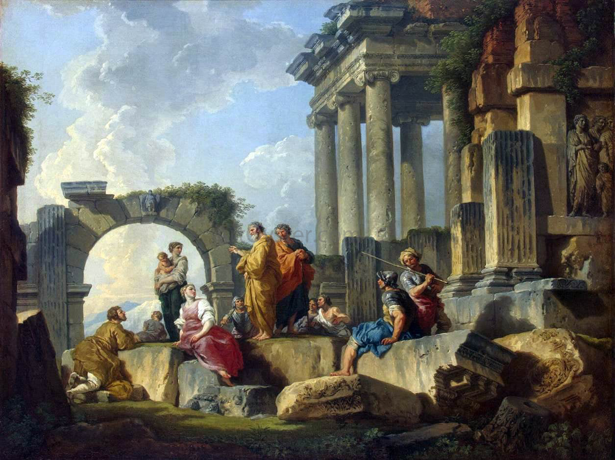  Giovanni Paolo Pannini Apostle Paul Preaching on the Ruins - Hand Painted Oil Painting