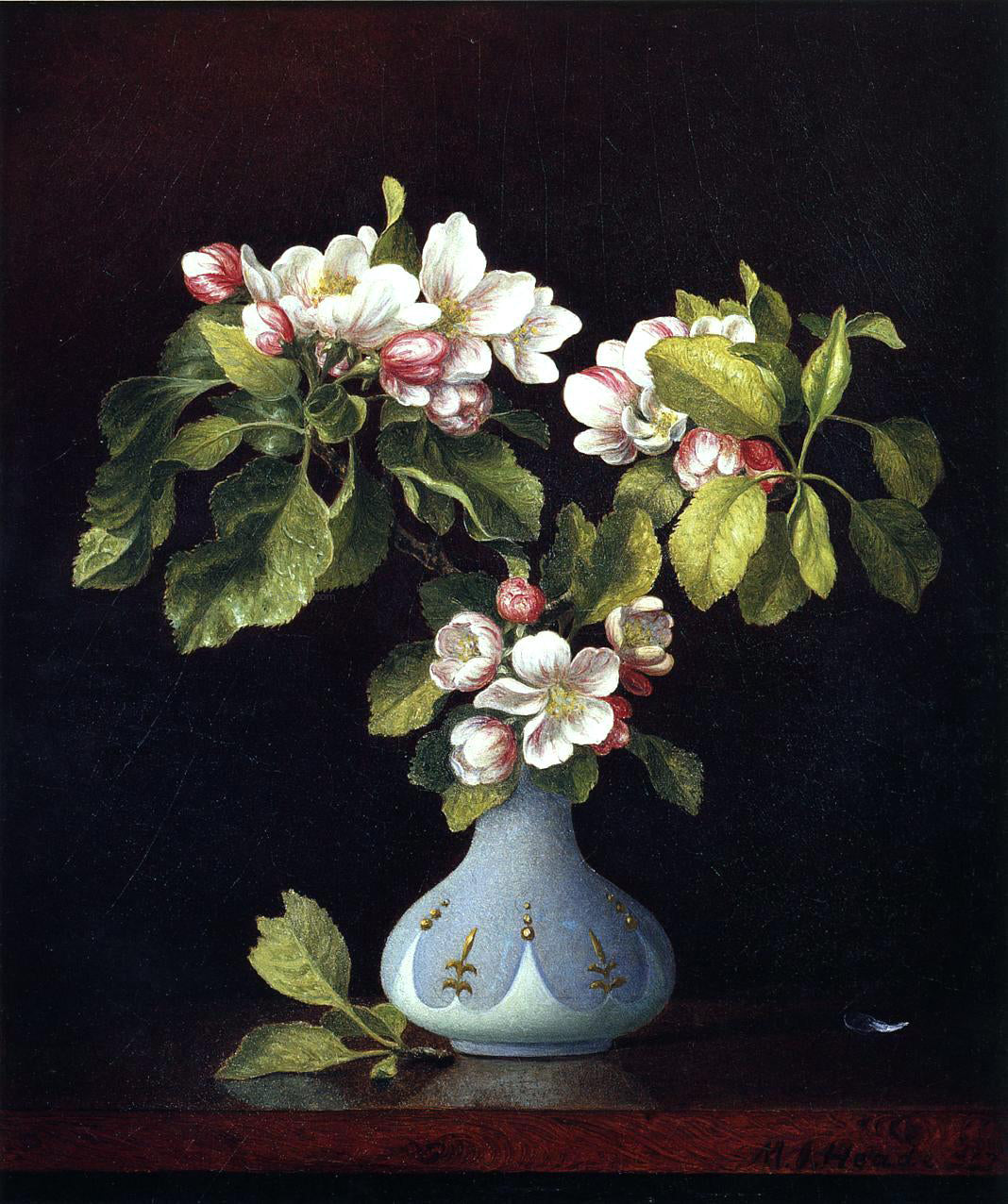  Martin Johnson Heade Apple Blossoms in a Vase - Hand Painted Oil Painting