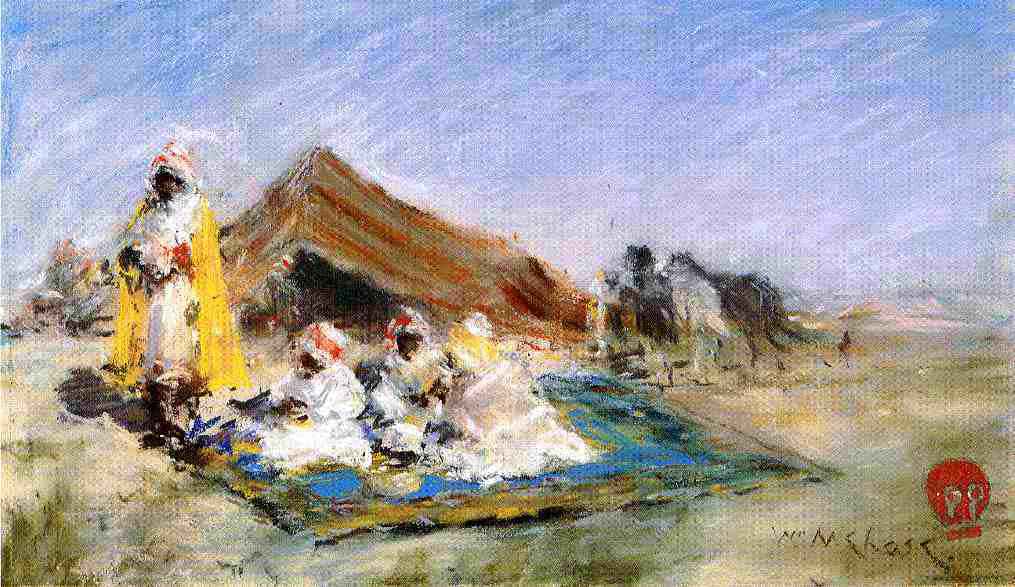 William Merritt Chase Arab Encampment (also known as Oriental Sketch) - Hand Painted Oil Painting