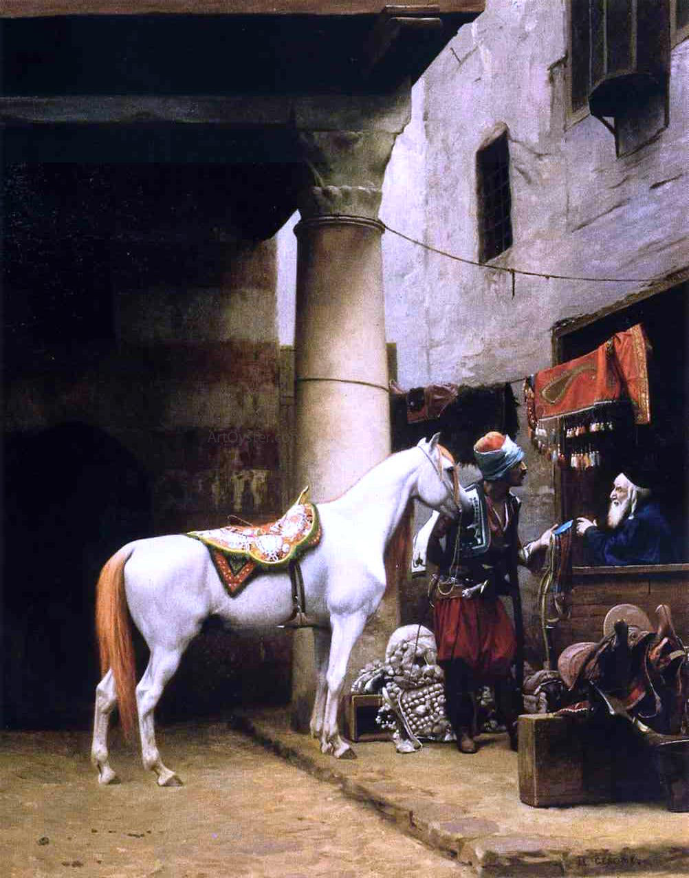  Jean-Leon Gerome Arab Purchasing a Bridle - Hand Painted Oil Painting