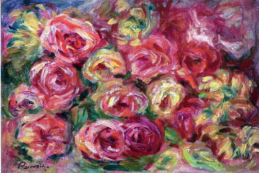  Pierre Auguste Renoir Armful of Roses - Hand Painted Oil Painting