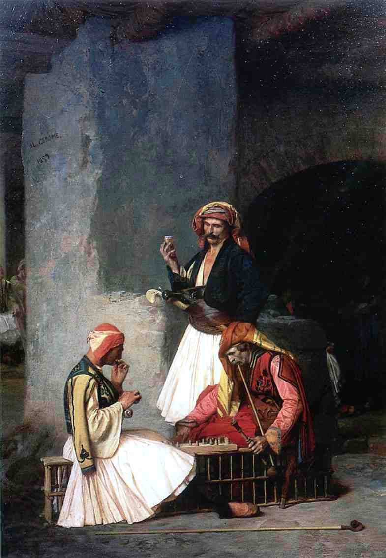 Jean-Leon Gerome Arnauts Playing Chess - Hand Painted Oil Painting