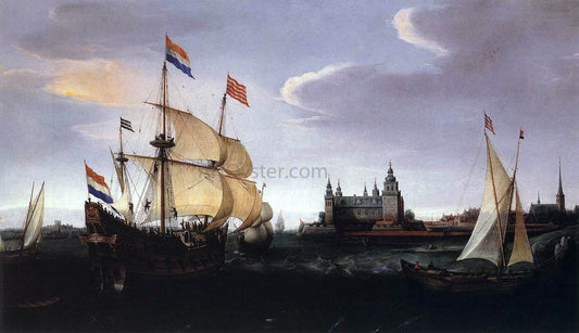  Hendrick Cornelisz Vroom Arrival of a Dutch Three-Master at Schloss Kronberg - Hand Painted Oil Painting