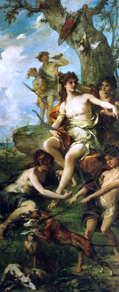  Henri Leopold Levy Artemis Among the Wood Nymphs - Hand Painted Oil Painting