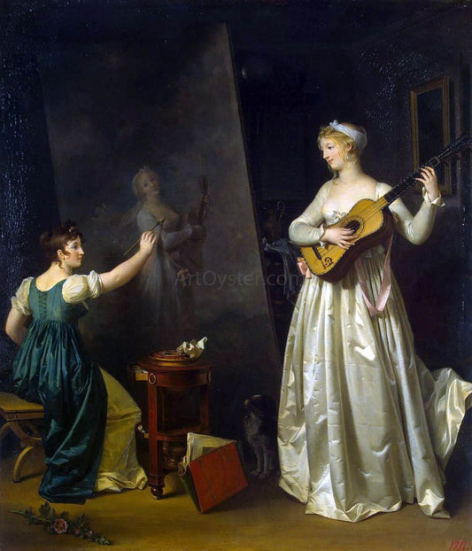  Marguerite Gerard Artist Painting a Portrait of a Musician - Hand Painted Oil Painting