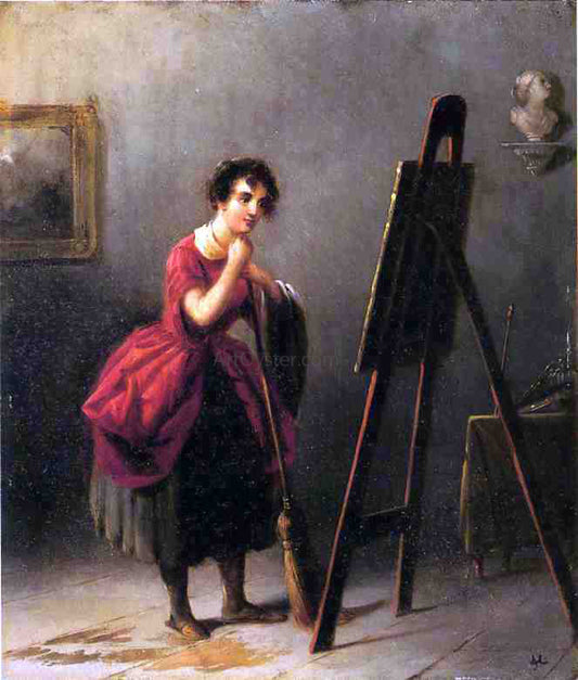  Pio Ricci Artist's Studio - The Critic - Hand Painted Oil Painting