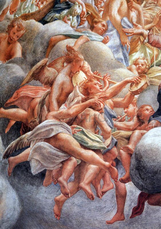 Correggio Assumption of the Virgin, Detail of Angelic Musicians - Hand Painted Oil Painting