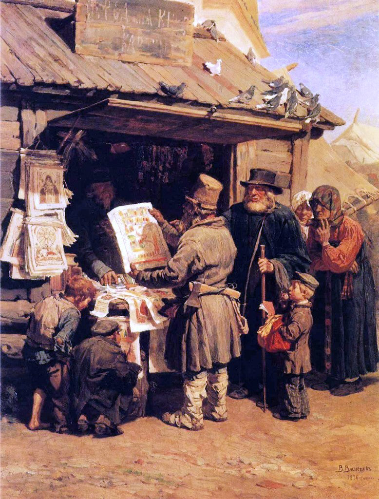  Victor Mikhail Vasnetsov At a Bookseller's - Hand Painted Oil Painting