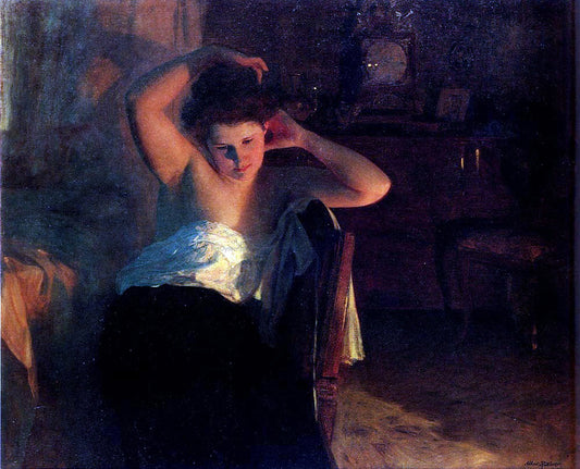  Albert Ritzberger At The Fireplace - Hand Painted Oil Painting