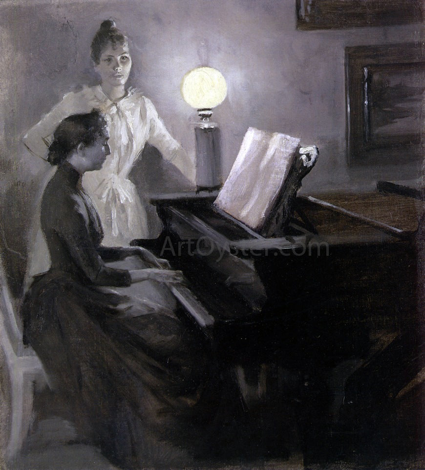  Albert Edelfelt At the Piano - Hand Painted Oil Painting