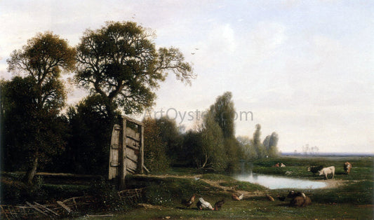  Nicolas Louis Cabat At The Watering Hole - Hand Painted Oil Painting