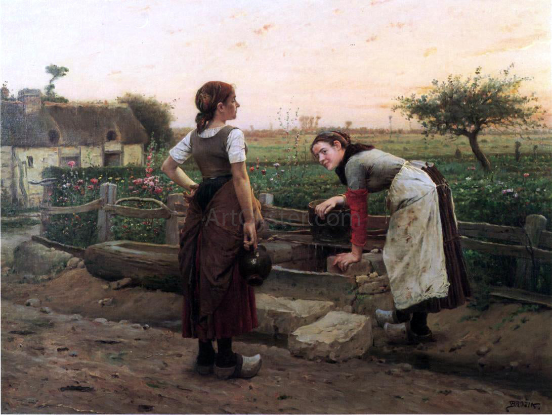  Venceslas Briozik At the Well - Hand Painted Oil Painting