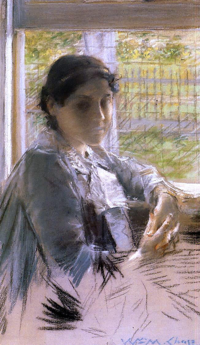  William Merritt Chase At the Window - Hand Painted Oil Painting
