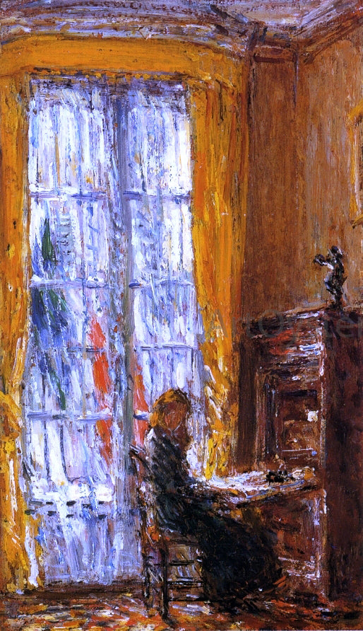  Frederick Childe Hassam At the Writing Desk - Hand Painted Oil Painting