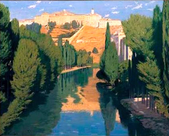  Santiago Rusinol Prats Atardecer en el Rio - Hand Painted Oil Painting