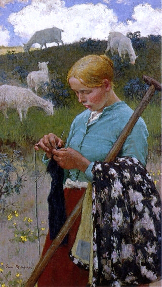  Gari Melchers Audrey the Shepherd Lass - Hand Painted Oil Painting