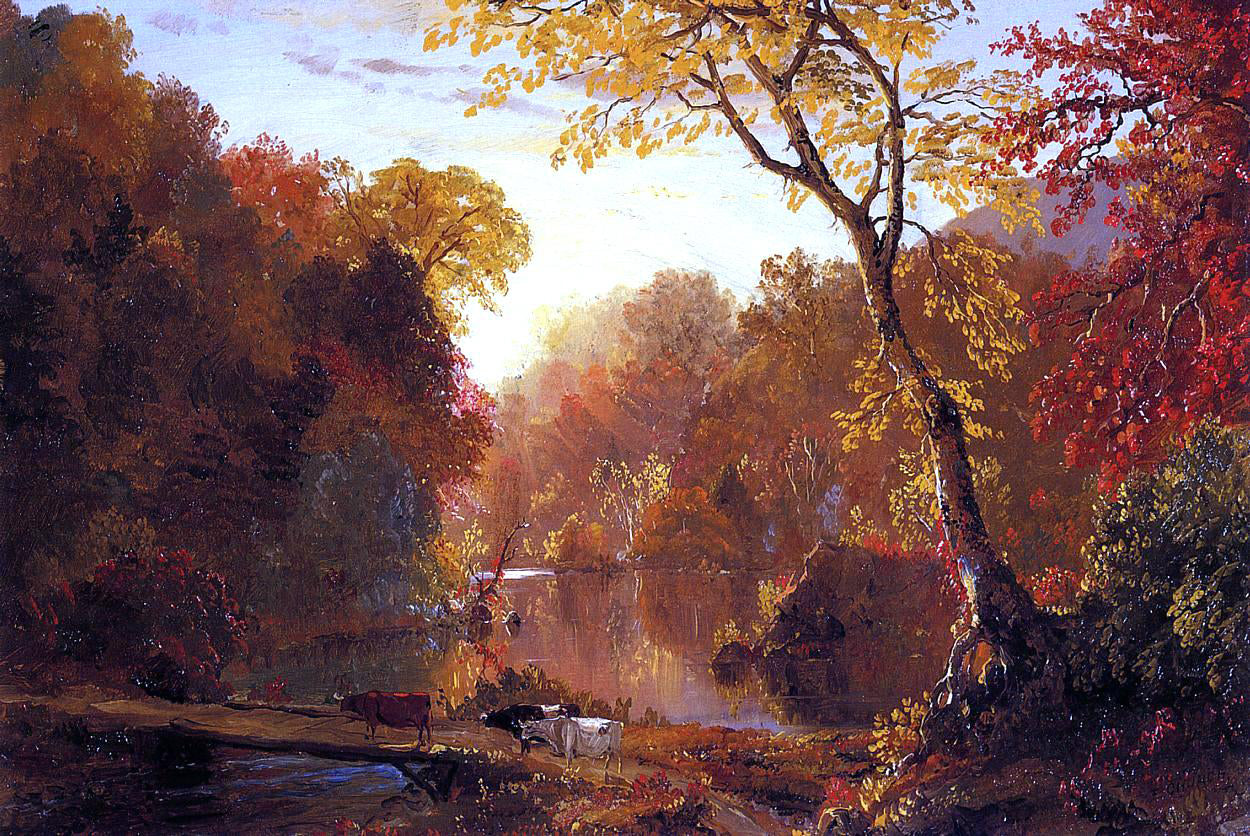  Frederic Edwin Church Autumn in North America - Hand Painted Oil Painting