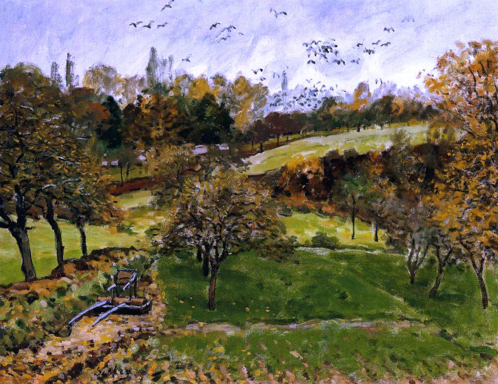  Alfred Sisley Autumn Landscape, Louveciennnes - Hand Painted Oil Painting