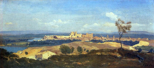  Jean-Baptiste-Camille Corot Avignon Seen from Villenueve-les-Avignon - Hand Painted Oil Painting