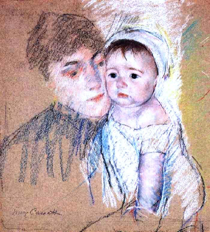  Mary Cassatt Baby Bill in Cap and Shift - Hand Painted Oil Painting