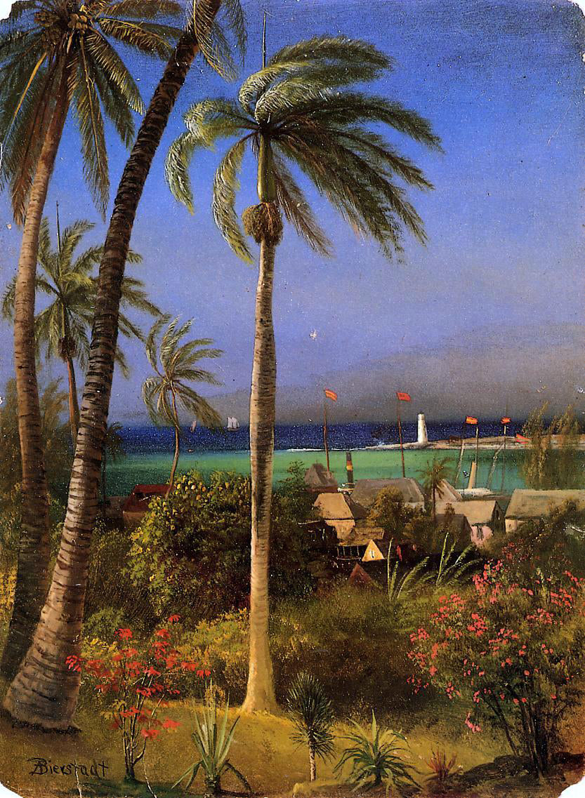  Albert Bierstadt Bahamian View - Hand Painted Oil Painting