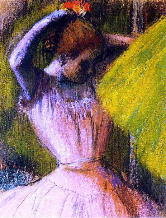  Edgar Degas Ballet Corps Member Fixing Her Hair - Hand Painted Oil Painting