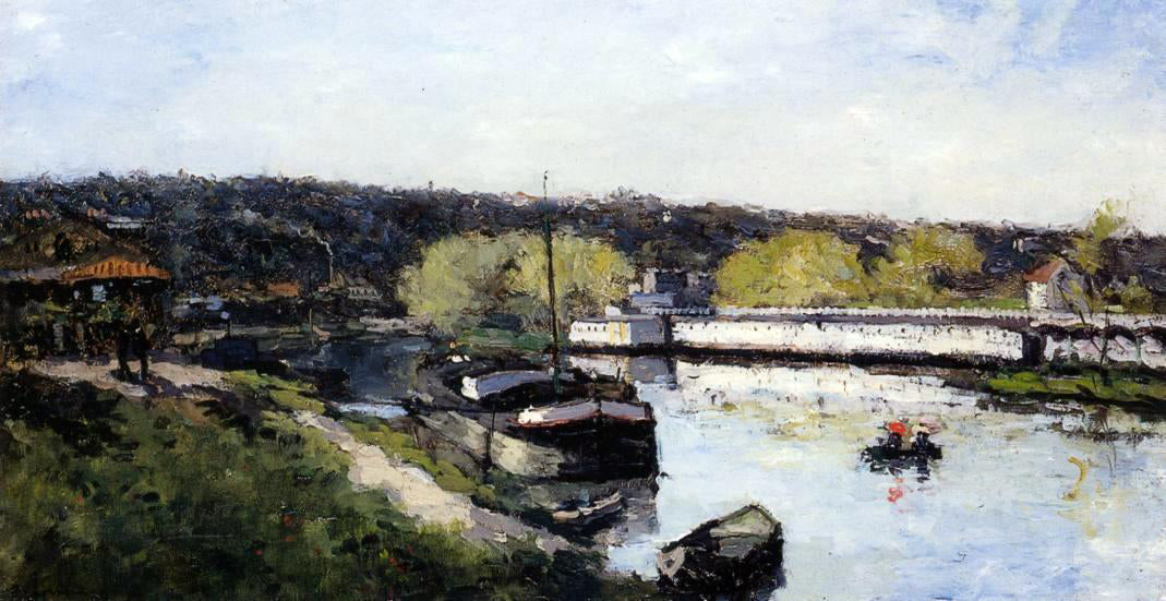  Albert Lebourg Barge on the Seine at Basd-Meudon - Hand Painted Oil Painting